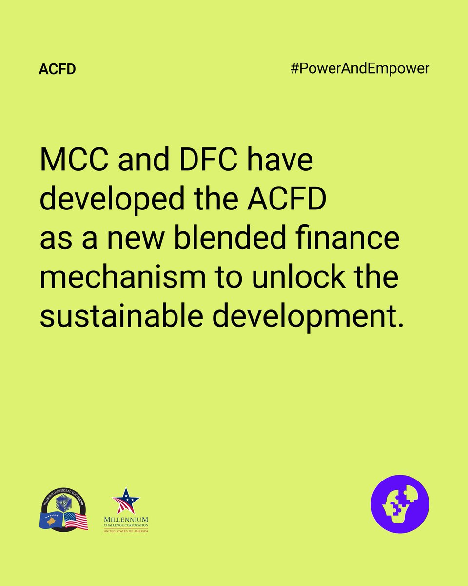 mcakosovo's tweet image. @MCCgov &amp;amp; @DFCgov have developed the American Catalyst Facility for Development #ACFD as a new blended #finance mechanism. #ACFD, a key project of the MCC-Kosovo Compact, invites #private companies to #apply in this innovative initiative. For more, check: mcakosovo.org/en/projects#ac…