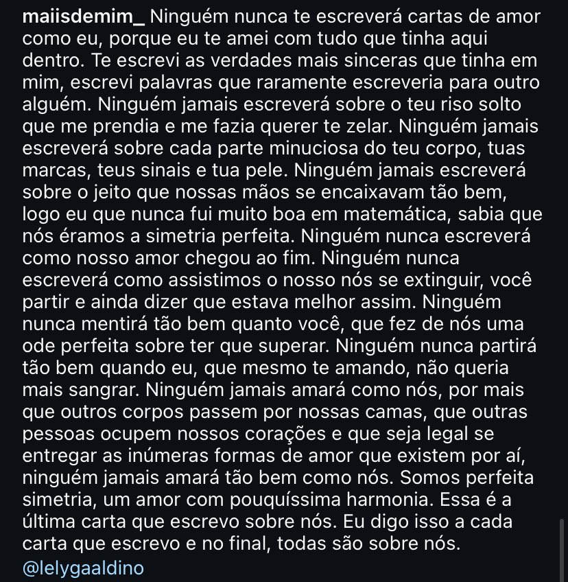 lerley_'s tweet photo. Esse facilmente é o melhor texto que eu já escrevi na vida. 🤍 https://t.co/rGZXTatDbd