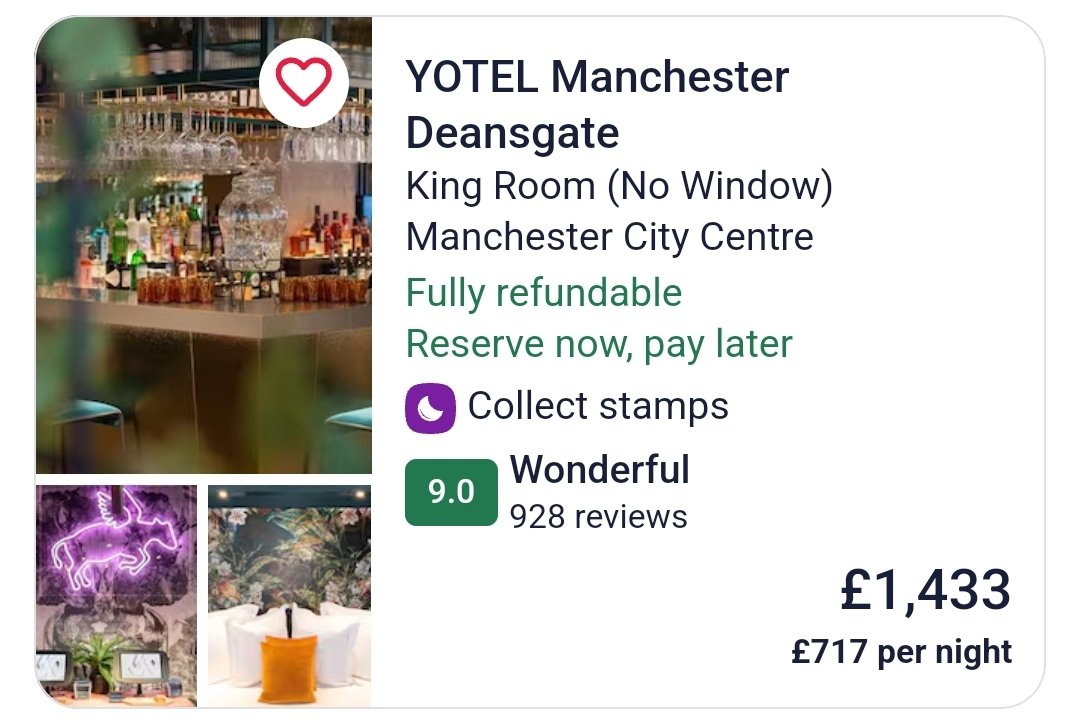 WhatAliTweets's tweet photo. Hotel prices for the oasis reunion are wild, 2 nights in Mancherster £1400 for a room without a window. And i have no regrets in booking it. https://t.co/HWQQ1RdkmY