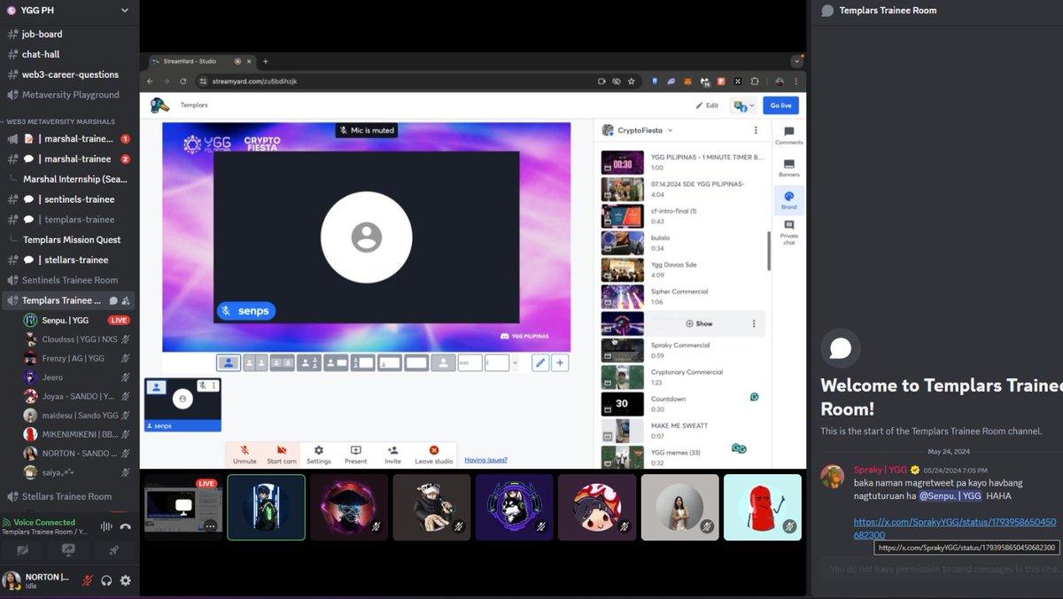 Norton_01's tweet photo. s18 - Mastering streamyard platform for our future projects. massive thanks boss @senpsss
@yieldguild
@YGGPilipinas
@W3Metaversity
@kuyakevs5
#web3metaversity #MarshalProgram #YGG #TogetherWeLearn https://t.co/7F4xLYpeAX