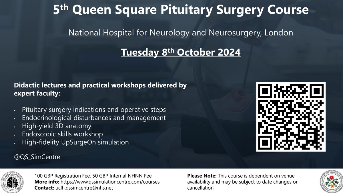 Courses in October: Lateral Skull Base Approaches &amp; Pituitary Surgery!  Secure your place now!  Registration qssimulationcentre.com/courses