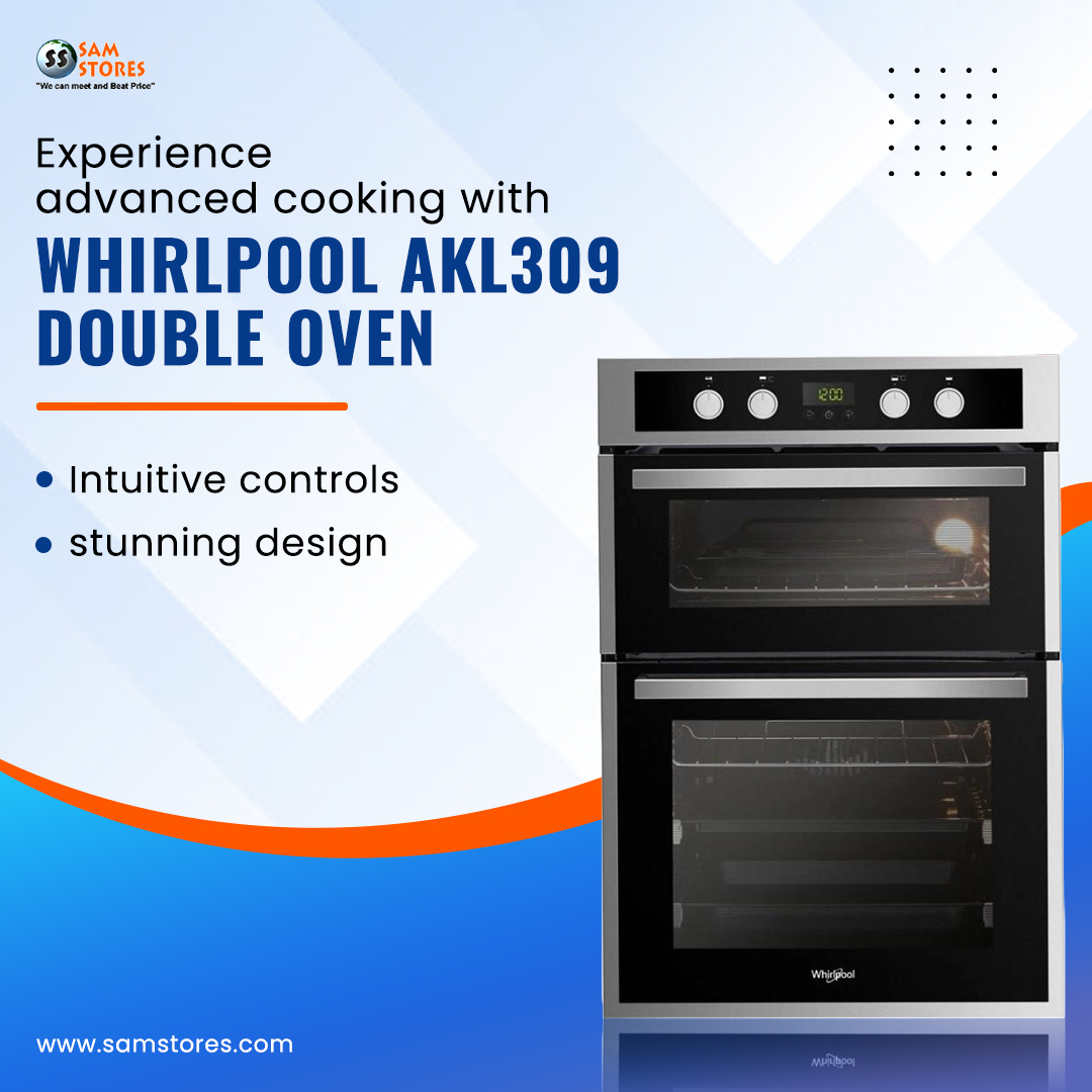 Enhance your kitchen with the Whirlpool AKL309 Built-In Wall Double Oven. Featuring intuitive controls and innovative 6TH SENSE technology, it offers effortless cooking and stunning design.  
Visit - samstores.com/product-whirlp…
#WhirlpoolOven #DoubleOven #ModernKitchen
