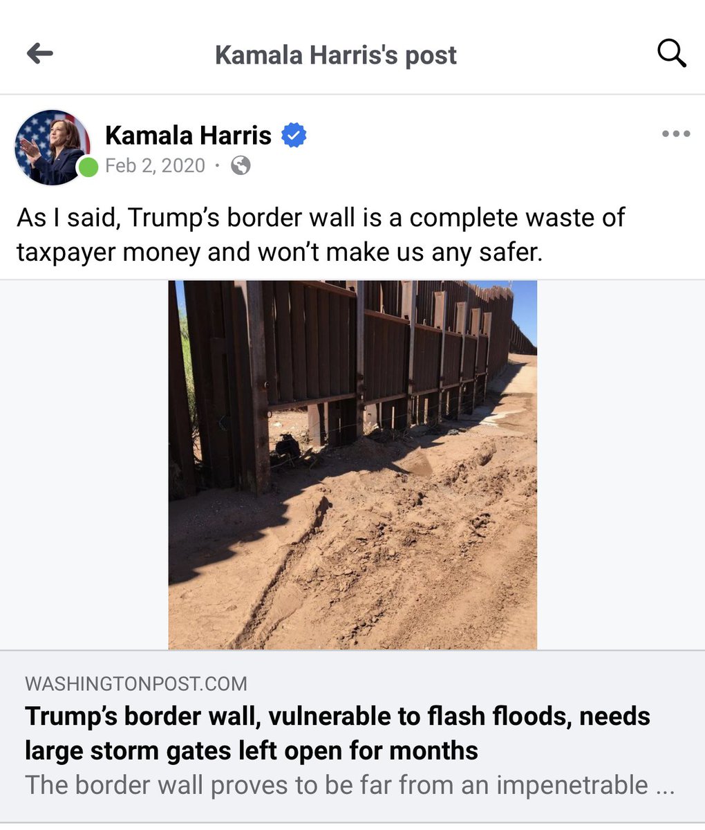 libsoftiktok's tweet photo. Kamala in 2020: “Trump’s border wall is a complete waste of taxpayer money and won’t make us any safer”

Kamala in 2024: let’s build a border wall

Which policy will she flip flop on next and steal from Trump? https://t.co/tDlOEKUyB2
