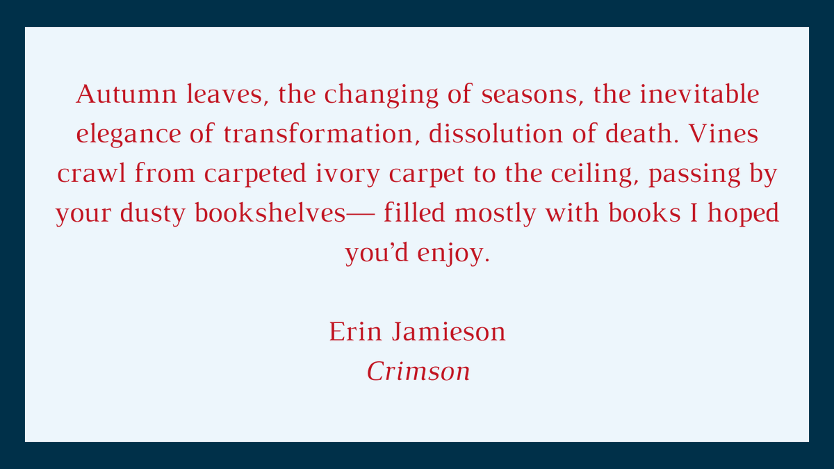 In Erin Jamieson's "Crimson," explore heartbreak through the painting of a room. This bite-sized piece is full of grief and color - blink and you'll miss it. Read it in CHROMA 8/31. #WritingCommunity #ampublishing #litmag