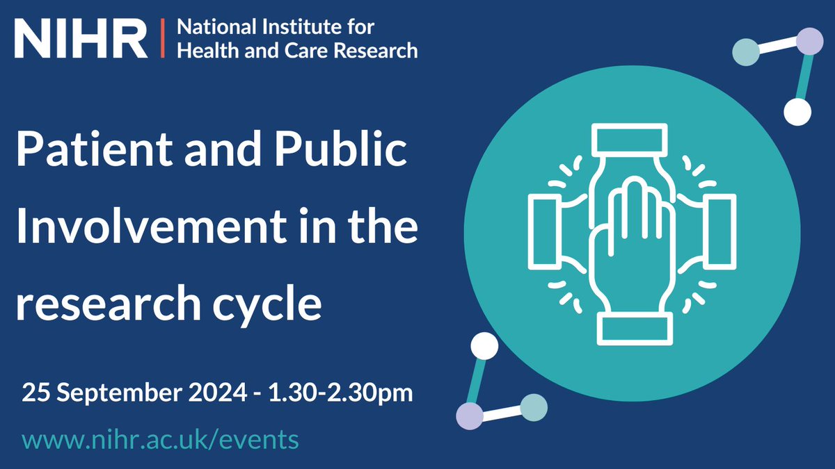 Discover how to incorporate public involvement successfully in a research cycle at our webinar on 25 September. You will also hear insights from a public contributor that you can apply to your programme of work.

Find out more: eu01web.zoom.us/webinar/regist…