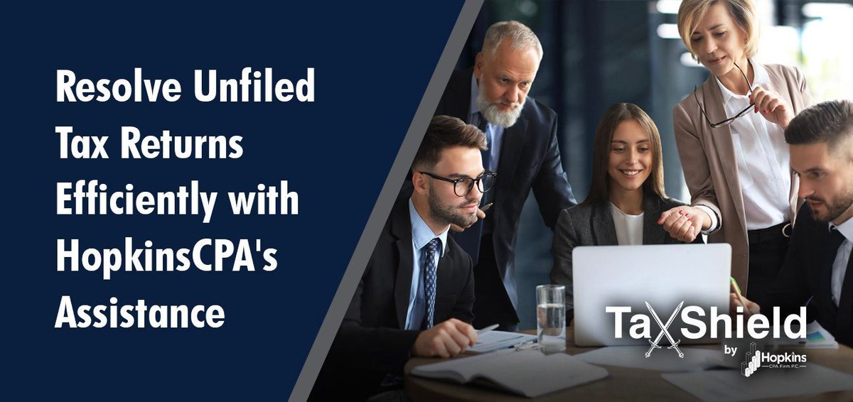 HopkinsCpa's tweet image. Unfiled tax returns can lead to stress and penalties. Let HopkinsCPA, with its expertise and professionalism, handle your unfiled tax return issues. We&apos;re here to assist you in getting back on track with your taxes. 

#TaxHelp #UnfiledReturns #HopkinsCPA