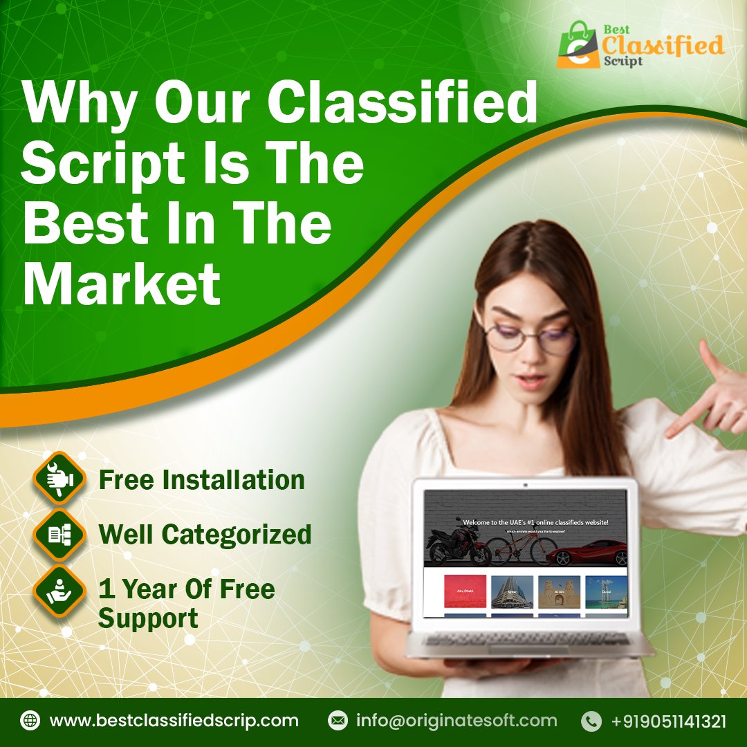 buyclassified's tweet image. Why settle for less when you can have the best? 🌟
Our #ClassifiedScript stands out in the market with Free Installation, a Well-Categorized layout, and 1 Year of Free Support.
☎️ +91 90511 41321
🌐 bestclassifiedscript.com
