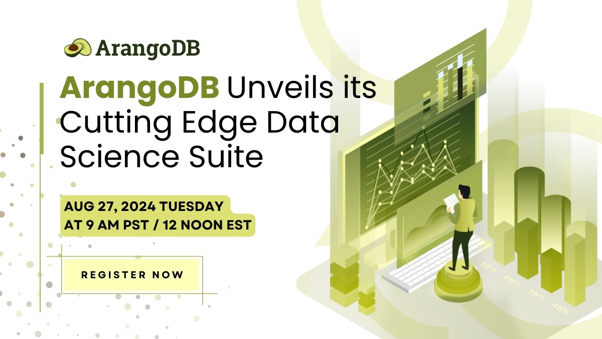 fceller's tweet image. Unlock the power of Graph Analytics by joining our webinar! Explore the advanced features of ArangoDB's Data Science Suite with us.
Register now - okt.to/3rZyg5
#DataScience #GraphAnalytics #ArangoDB #GraphML #GenAI #TechWebinar #GraphRAG #LangChain #DataScienceTools
