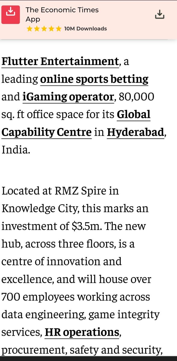 ChennuSridhar's tweet image. Flutter Entertainment expands its global footprint with a new GCC in Hyderabad! 🇮🇳 The tech hub will house 900+ employees by 2024, focusing on data &amp;amp; engineering. Big plans for diversity too - aiming for 40% women in leadership by 2026. #FlutterEntertainment #Hyderabad #GCC