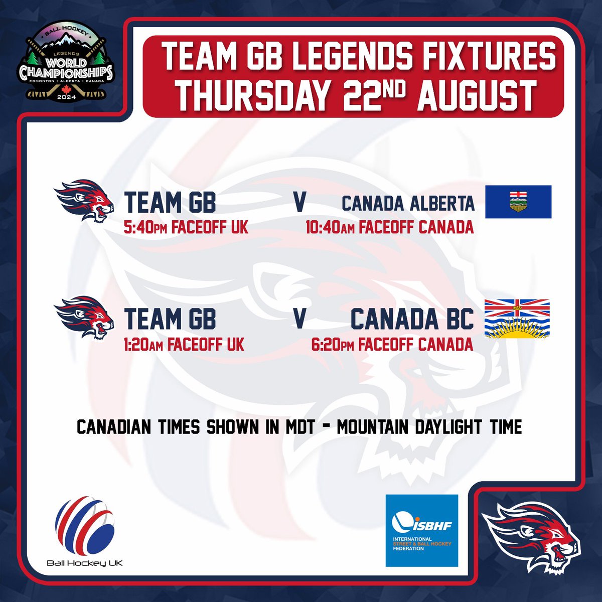 🇬🇧 <a href="/OfficialISBHF/">ISBHF</a> Legends World Championships 🇬🇧🌎

Tomorrow sees the start of the tournament. 

📺 - app.hometeamlive.com/#/home/events/…

We’ll bring you regular updates and interviews throughout the championships.

🦁#LionPride #TeamGB #ballhockey #BallHockeyUK