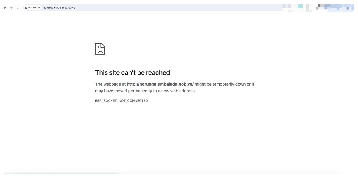 _venarixES_'s tweet image. 🚨 #GhostSec #hackea La #Embajada de la Republica Bolivariana de #Venezuela 🇻🇪 en #Noruega 🇳🇴 (@EmbavenezNOR)... 
Más ℹ️ registrate gratis en #VenariX ➡️ venarix.com 
#CyberHunterOp #Anonymous #ciberataque #ciberseguridad #Caracas #Norway #Oslo #Embassy