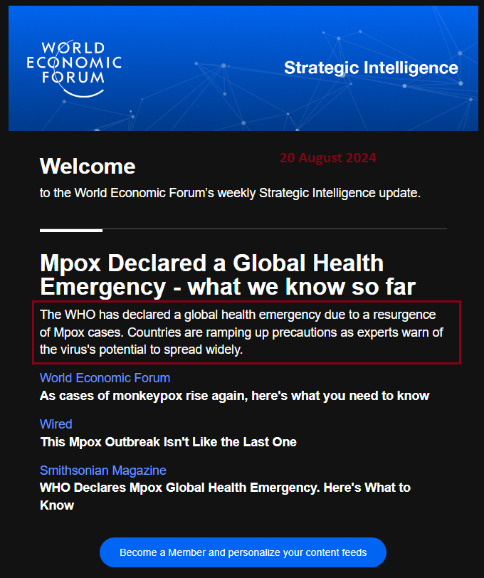 NOGreatResetNO's tweet photo. @roadtoserfdom3 Latest email from WEF banging on about #MoneyPox #MonkeyPox and then you scroll down to their true goal: enslave the world through #CBDC #ClimateWank #13MinuteCities #SocialCreditScore like #China https://t.co/Zojb3Dx0ms