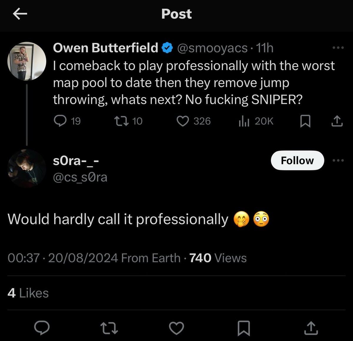 IRISHCSDRAMA's tweet image. Owned Butterfield @cs_s0ra