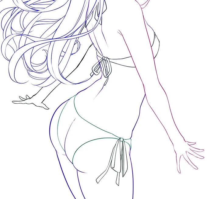 今夏は水着もカラダのラインもたくさん描いたりチャレンジしたりしてるから、ちょっとは描くのが上手になってきたと信じたいっ