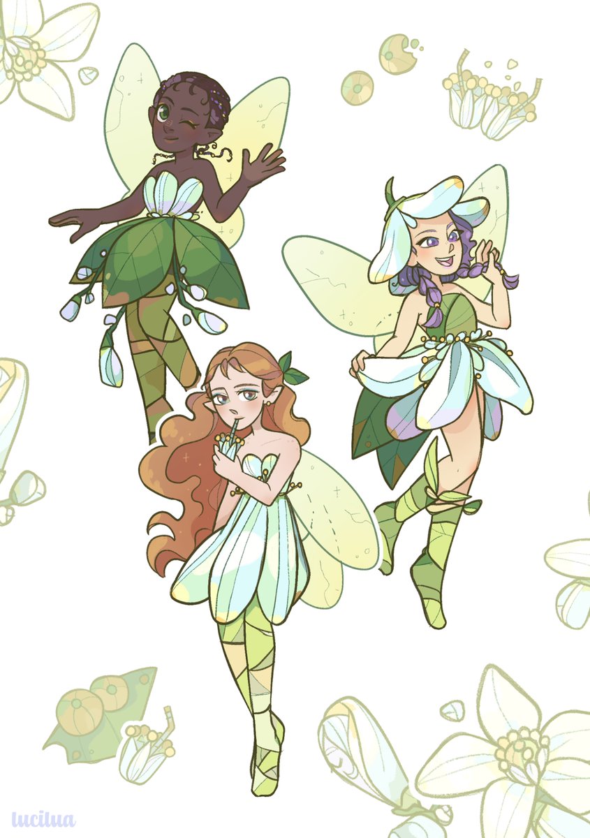lucilua_'s tweet image. Three more cute fairies from my project Azahar fairies 🍊💕 Can’t decide a favorite one between these 3!

#fairiesillustration #springillustration #orangeflower #azaharillustration #digitalartist #digitalillustration