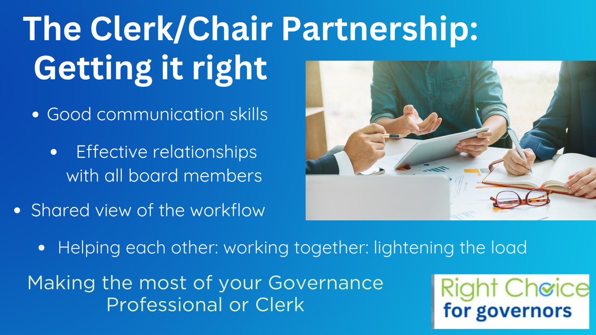 Wiltshire School Governance Service @Wiltsgovs (@wiltsgovs) on Twitter photo Starting to think about the new term...? New Chair or Clerk? Get off to a good start by joining the dots for your Board - get the Clerk-Chair partnership sorted!
Join a short session, Weds 18 Sept 1.30-2.30pm 👍rightchoice.wiltshire.gov.uk/T230730
<a href="/RChoiceWilts/">Right Choice Wiltshire</a> <a href="/VictoriaVc78/">Victoria Christophers</a> <a href="/askaclerk/">Ask A Clerk</a> Starting to think about the new term...? New Chair or Clerk? Get off to a good start by joining the dots for your Board - get the Clerk-Chair partnership sorted!
Join a short session, Weds 18 Sept 1.30-2.30pm 👍rightchoice.wiltshire.gov.uk/T230730
<a href="/RChoiceWilts/">Right Choice Wiltshire</a> <a href="/VictoriaVc78/">Victoria Christophers</a> <a href="/askaclerk/">Ask A Clerk</a>