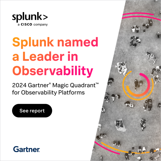 markklepper's tweet image. We’re thrilled to share that @Splunk has been named a Leader in the 2024 @Gartner_inc Magic Quadrant™ for #Observability Platforms. Learn more and get the full report here. #SplunkO11y bit.ly/3XaQuOo