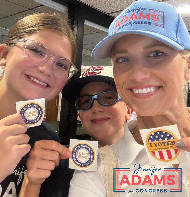 JenAdamsUSA's tweet photo. VOTE TODAY for a brighter tomorrow with Jennifer Adams for Congress. Let's shape a better future together! #PrimaryElectionDay 🇺🇸 
Your voice! Your vote! Our victory! https://t.co/K8BUJuyit4 https://t.co/9LyIpnZyq4