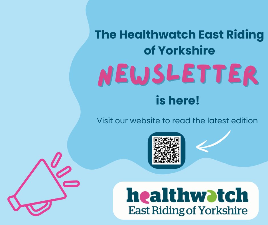 🌟The Healthwatch East Riding of Yorkshire Newsletter is here! 🌟
🎉 We are very excited to relaunch our newsletter and share with you a bit about what we've been up to.
You can read it and subscribe to future newsletters here ➡️healthwatcheastridingofyorkshire.co.uk/newsletters/