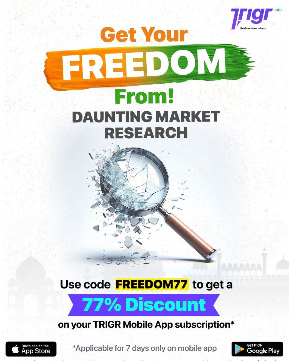 Tickermarket's tweet image. Say goodbye to overwhelming market data research! The Trigr App has all tools you need for thorough market data analysis, all in one place. Get the Independence Day offer: 77% off with code FREEDOM77! Limited time only. Download Now: tickermarket.page.link/41
#Trigr #Tickerdata