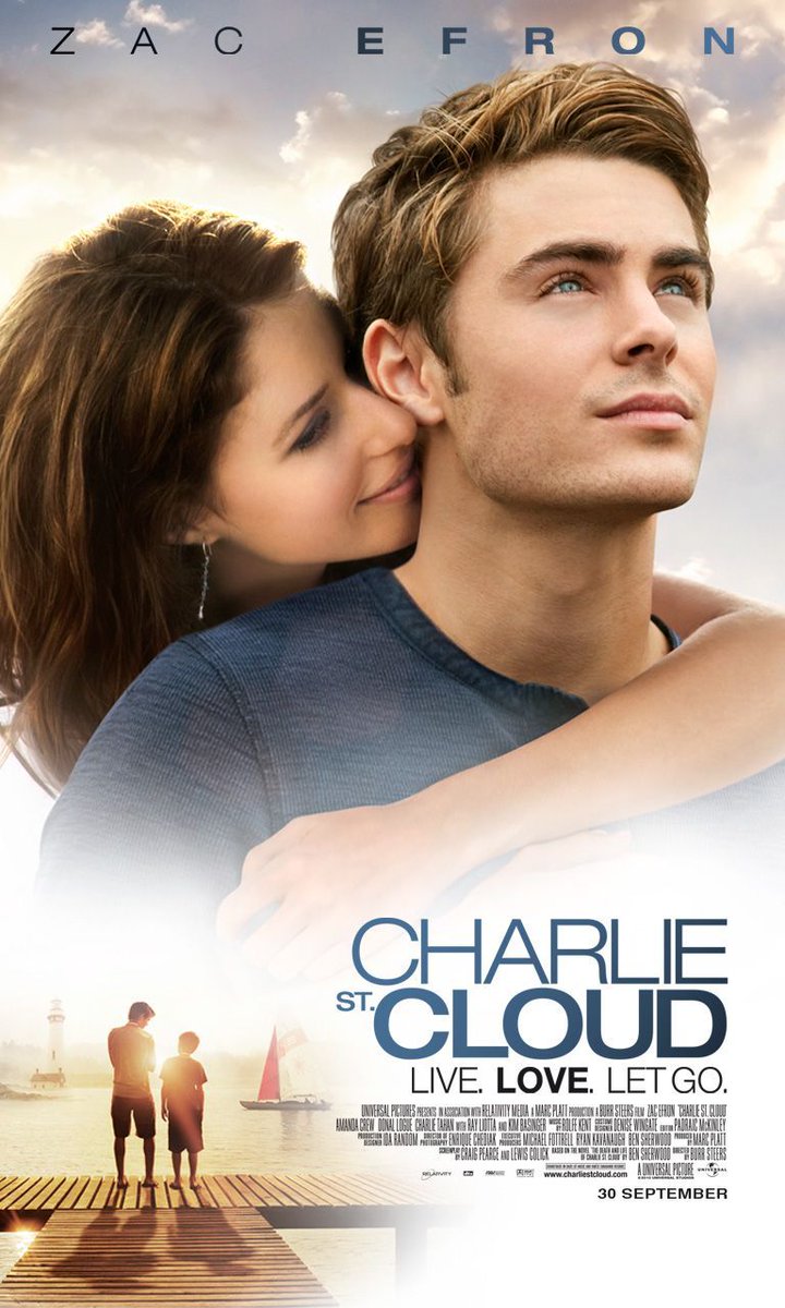 Charlie St. Cloud  2010
من الأفلام إللي أحبها. 
القصة :
في إطار رومانسي تدور أحداث الفيلم حول (تشارلي) الذي توفى أخيه في حادث مرور، واخذ وصية منه قبل وفاته: لكن هذه الوصية قد تهدد بالنسيان لأن تشارلي وقع في حب فتاة فأصبح مُشتتاً بين وصية أخيه أو الحب.