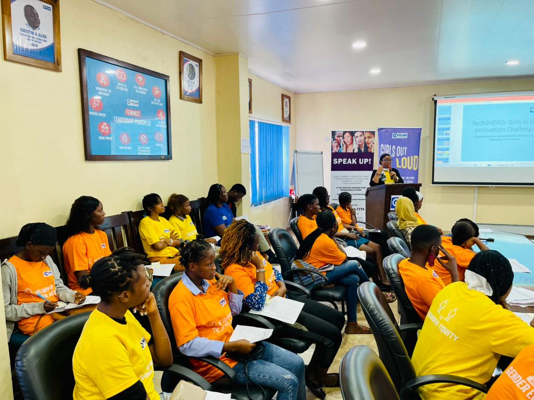 Plan_SLE's tweet photo. On #InternationalYouthDay 2024, @Plan_SLE launched the #TechSHERO Initiative, empowering 50 girls in Sierra Leone with tech skills for a sustainable future! Let’s unite to champion youth empowerment and innovation as we continue to build a brighter &amp; Sustainable world.💫 https://t.co/yeK9228N2r
