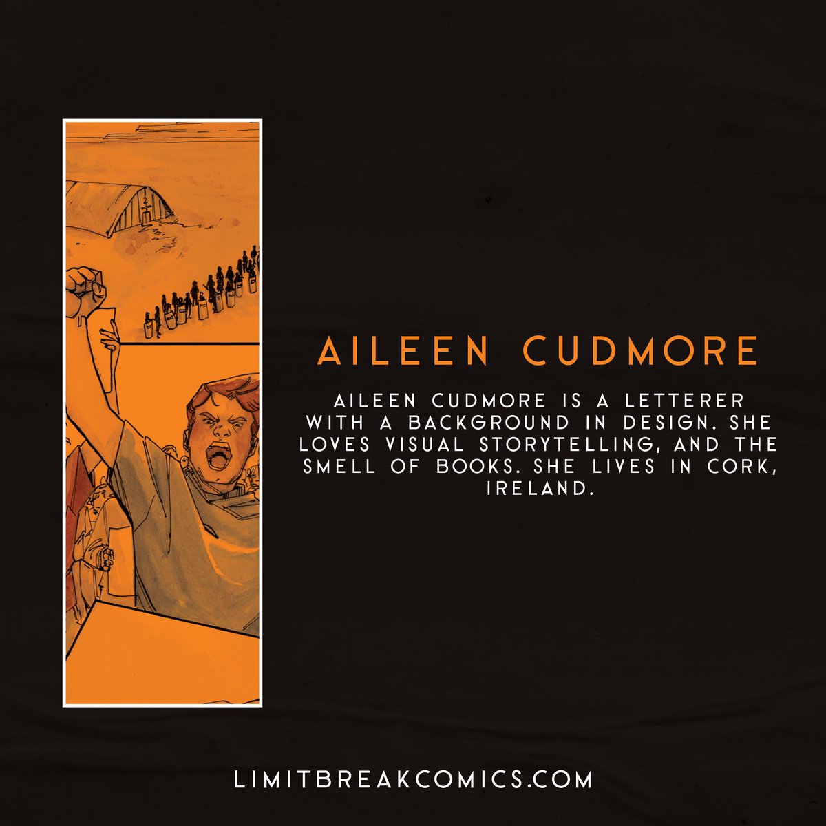 Meet the team behind VICTORY, coming this weekend in Limit Break Presents #2.

Writer: @colinomahoney 
Artist: <a href="/RolinMari/">rolinmari.bsky.social</a> 
Letterer: <a href="/aileenAUart/">Aileen😅</a>

Launching at Dublin Comic Con in the Artist Alley, with a panel on Sunday.