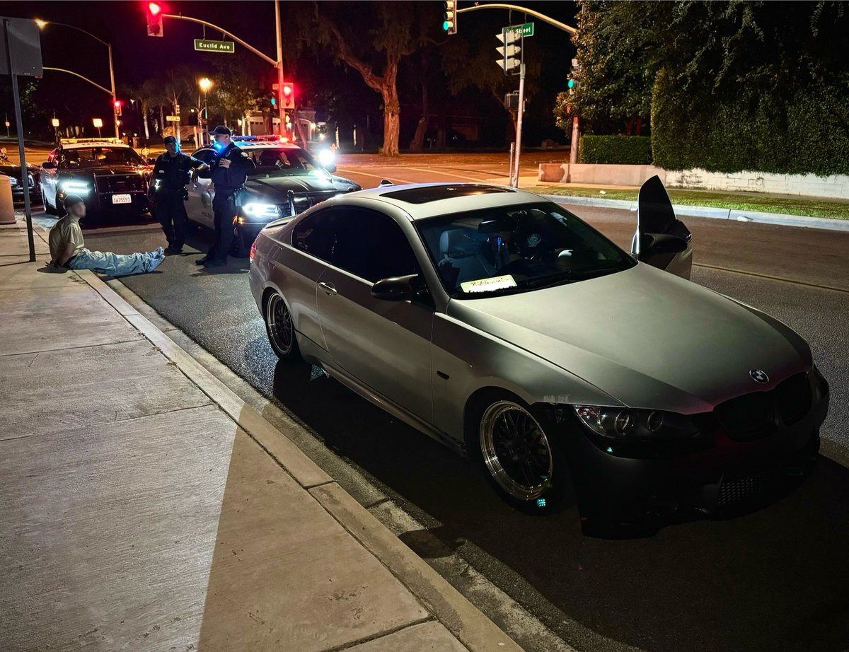 UplandPD's tweet photo. Early this morning, an officer stopped a vehicle near Euclid Ave and 14th St. The driver was found in possession of a loaded gun (not registered to him) that was concealed near his waistband. The driver was arrested. https://t.co/fXVS2OE3uf