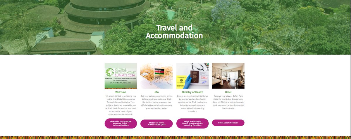 We are delighted to welcome you to the first #GlobalBioeconomySummit to be hosted in #Africa 

Make sure to register early to secure your in-person attendance in Nairobi, Kenya. Limited slots for only 500pax from across the globe.

gbs2024.org/summit/travel-…

#SustainableBioeconomy