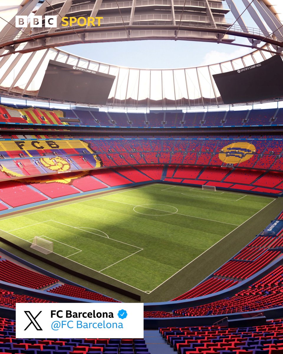 BBCMOTD's tweet photo. Barcelona's new Nou Camp is going to look stunning 😍

#bbcfootball #FCBarcelona https://t.co/LjGvYobd1F