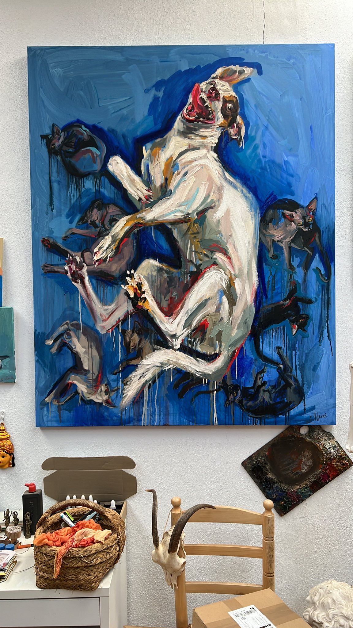 Los sueños de Indra, pintura de Antonio Garcia Villaran en su pagina de la red X (twitter). de  su pagina de la red X (twitter)
