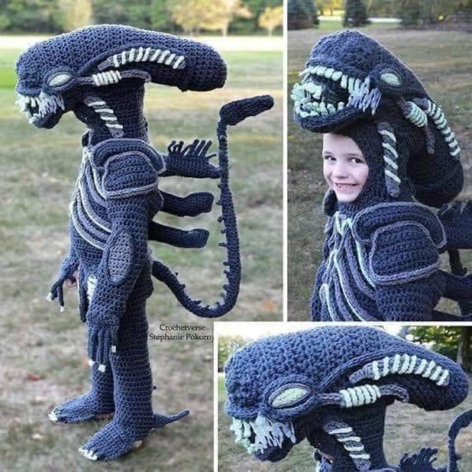 Roybattyforever's tweet photo. Xenomorfo de crochet https://t.co/dWBhPZBDar