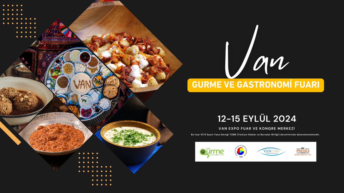 Odamız tarafından bu yıl ikincisi düzenlenecek olan "Van Gurme ve Gastronomi Fuarı" 12 Eylül'de kapılarını açıyor. Yerinizi almak için geç kalmayın!

#VanGurmeFuarı

DETAYLI BİLGİ 👇
ipekyoluexpo.com/fuar/van-mutfa…

<a href="/TOBBiletisim/">TOBB</a> <a href="/RHisarciklioglu/">Rifat Hisarcıklıoğlu</a> <a href="/NecdetTakva/">Necdet Takva</a>