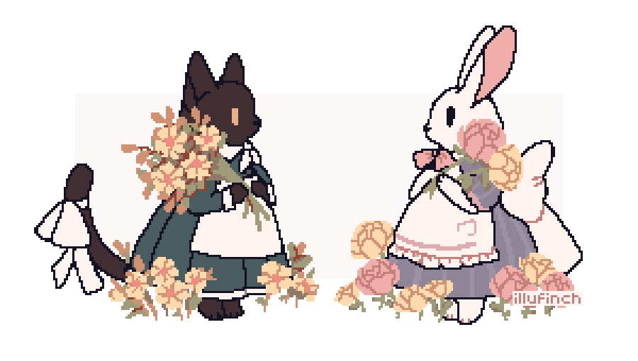 ladies #pixelart #ドット絵