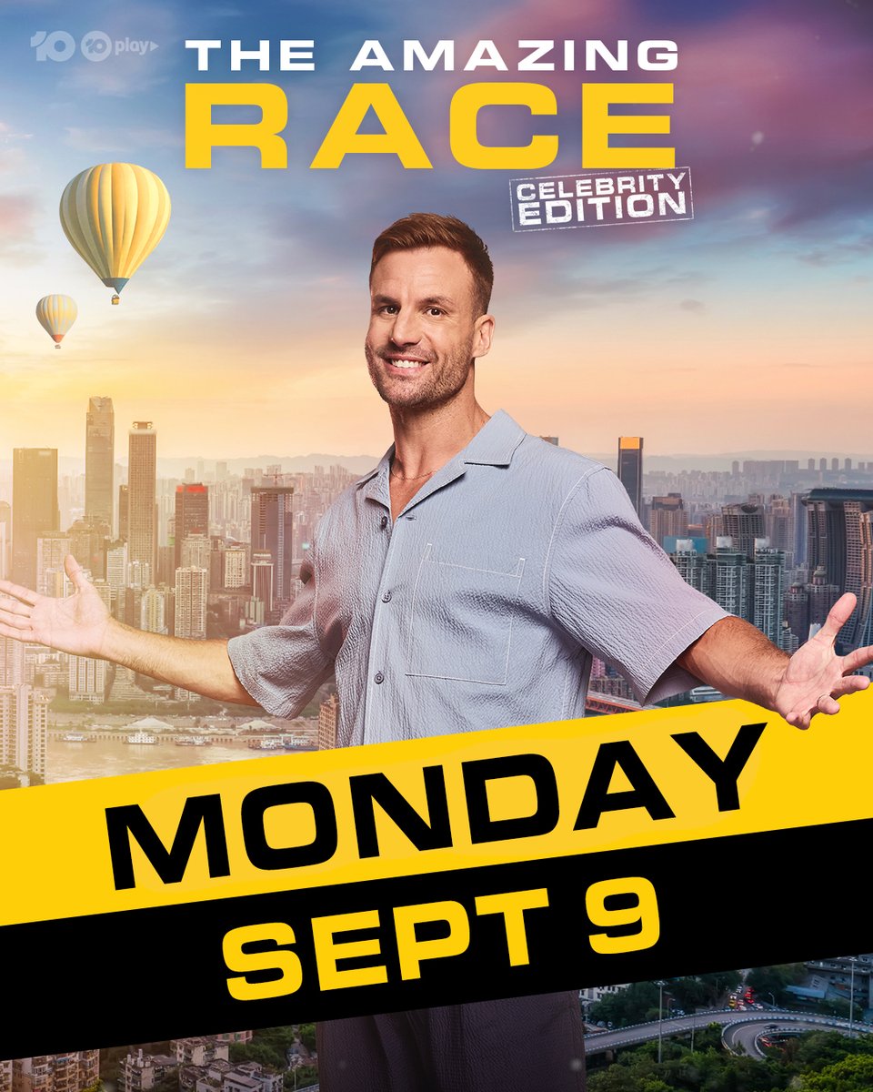Amazing Race AU (@amazingrace_au) on Twitter photo The adventure of a lifetime begins Monday Sept 9! ๐๐โโ๏ธ๐โโ๏ธ๐จ
#AmazingRaceAU: Celebrity Edition | Starts Monday Sept 9 on <a href="/Channel10AU/">Channel 10</a> and 10 Play The adventure of a lifetime begins Monday Sept 9! ๐๐โโ๏ธ๐โโ๏ธ๐จ
#AmazingRaceAU: Celebrity Edition | Starts Monday Sept 9 on <a href="/Channel10AU/">Channel 10</a> and 10 Play