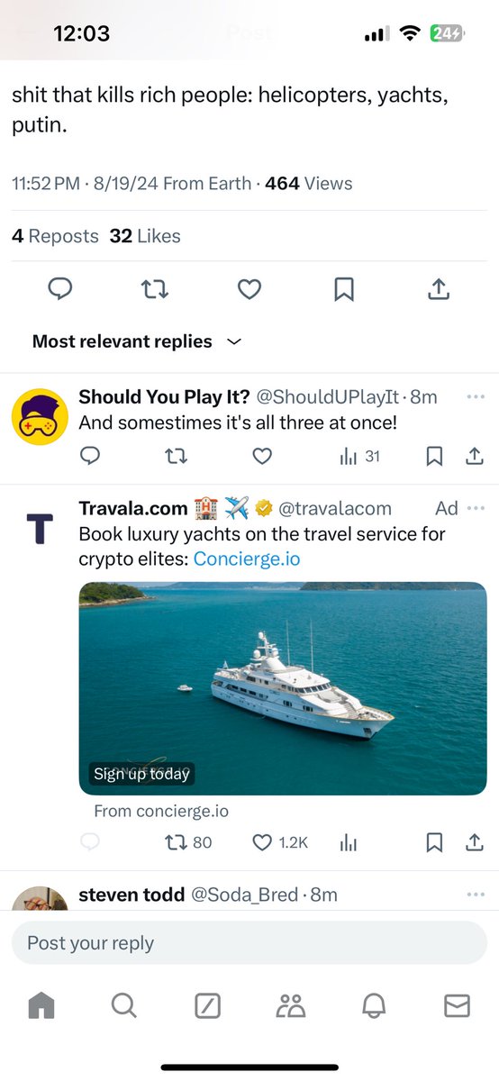 kelsosmith89's tweet photo. @SimonWhistler Not the most optimal ad placement I got here https://t.co/TnqGmgQ9MK