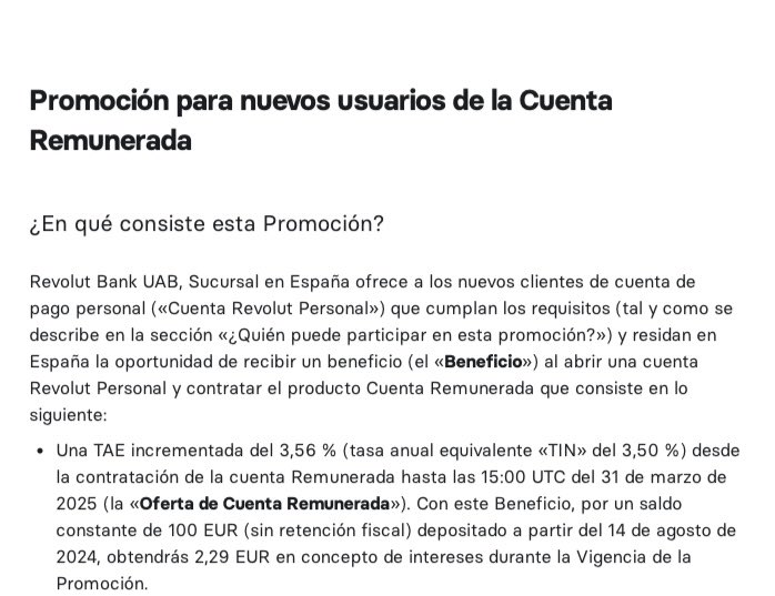 elfarmaceuticoa's tweet photo. ¡¡¡BOOM¡¡¡ Revolut lanza una cuenta remunerada al 3,56% TAE hasta el 31 de marzo de 2025 para nuevos clientes. El importe máximo a remunerar es de 100.000€. A partir de marzo pasaría al 2% TAE (plan estándar gratuito). 
¿Opiniones? https://t.co/iIyUNS0wsD