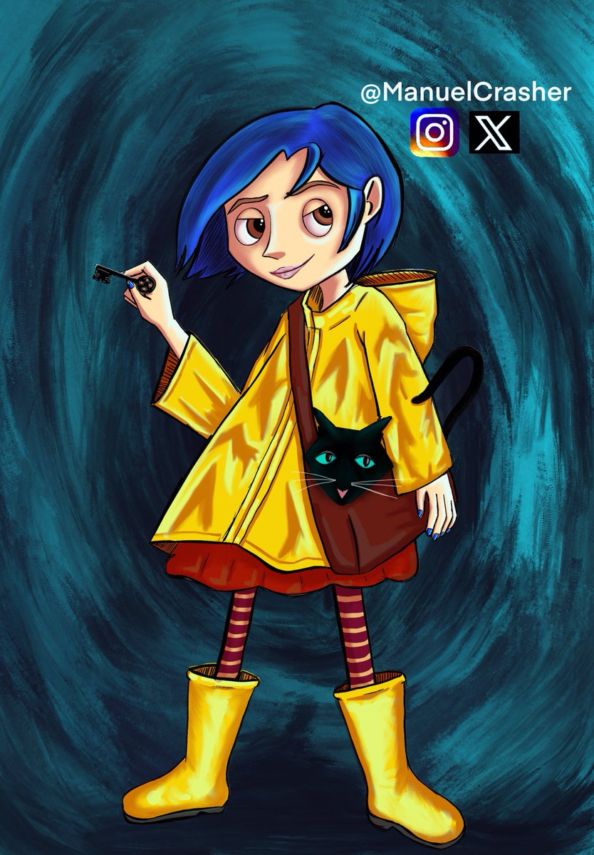 ManuelCrasher's tweet photo. Captured the eerie magic of the Other World
• Here’s my
take on Coraline, a character who’s not afraid to face her fears
-even if it means confronting button-eyed beings.
#Coraline #FanArt #OtherMother #ButtonEyes #spookyartwork 
#CoralineArt #CoralineFanArt #CoralineMovie https://t.co/aF9u0teWam