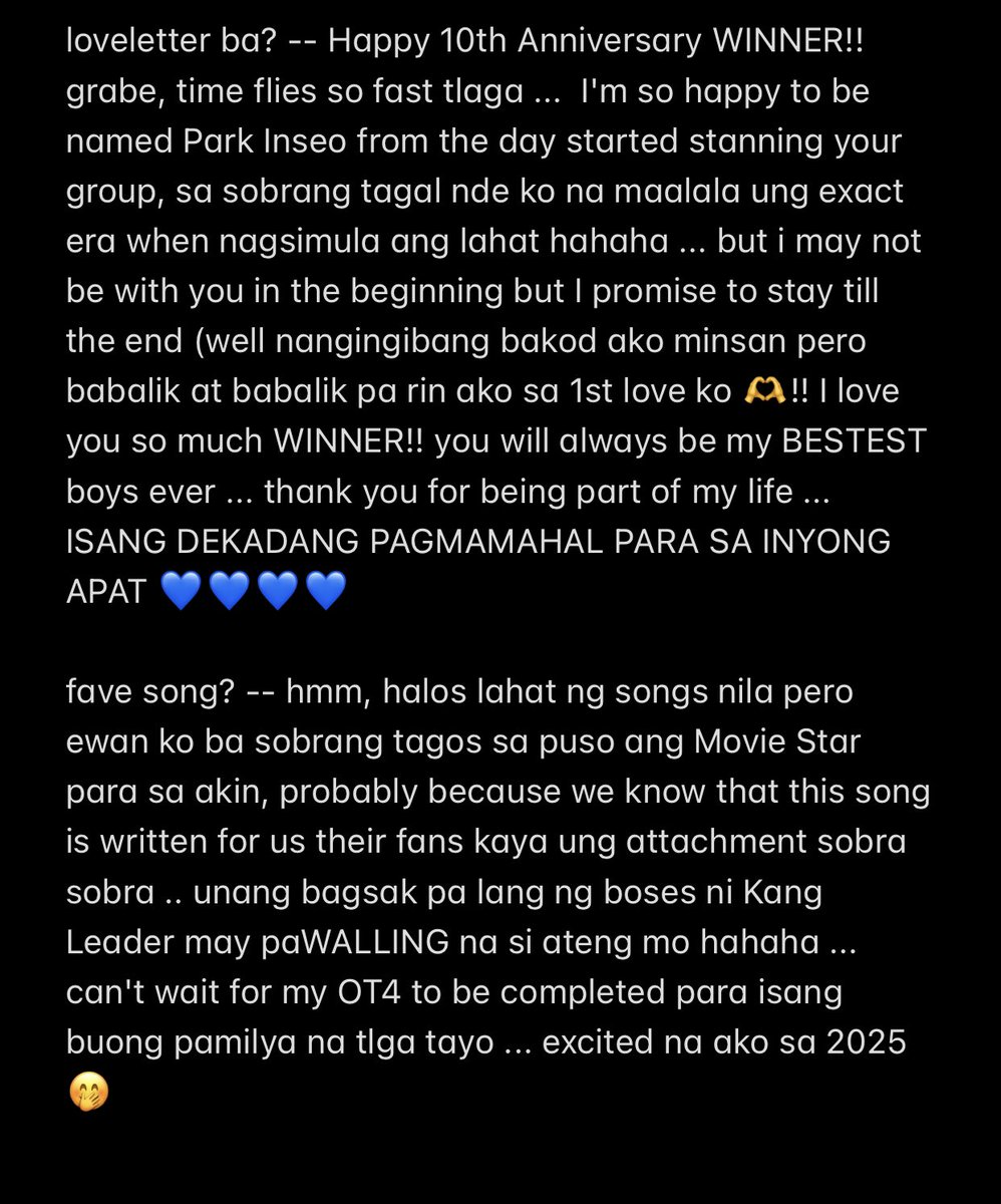 pohoser_ako's tweet photo. @forWOT4ana para sa boys at para sa GA, here's my entry hehe
A WINNER CELEBRAT10N
#10YearsWithWINNER
#지켜나가자위너영원히_10주년
#ALL_TIME_WINNER
#위너 @yg_winnercity @yginnercircle https://t.co/YcT6injTQz
