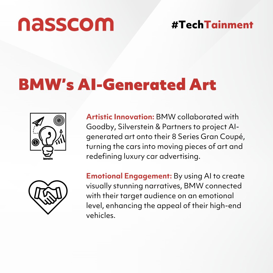 nasscom's tweet image. AI is redefining advertising with precision and creativity. Take a look at how brands are harnessing its power to craft personalized experiences and groundbreaking campaigns. The future of marketing is here.

#TechTainment #AIinAdvertising #Innovation