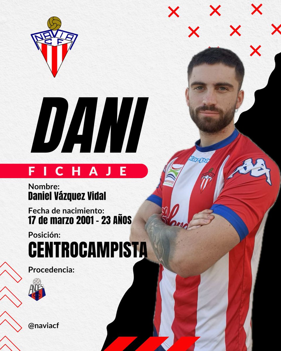 🏆Andés CF ➡ su último club. 

⚽ Antes: Pto. Vega CF, Racing Guía y UC Ceares, donde debutó como sénior en 3Div (20/21) con cerca de 20 partidos. 

📝 Jugador joven con experiencia en categorías superiores para reforzar el centro del campo. 

🏠 ¡Bienvenido y muchísima suerte!