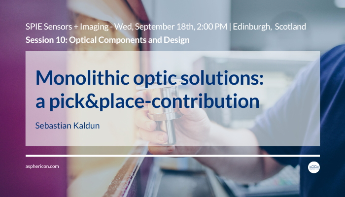 Discover the latest in #opticsmanufacturing at <a href="/SPIEtweets/">SPIE</a> Sensors+Imaging! Join our talk "Monolithic Optic Solutions: A Pick&amp;Place  Contribution" in Edinburgh. Learn about MOS technology for applications like drone imaging.📅 Sept 16-19📍Edinburgh, UK 🔗shorturl.at/v3uvw