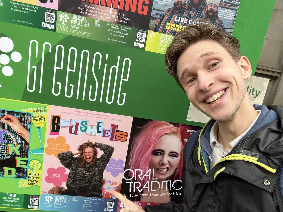 Isaac Radmore (@isaac_radmore) on Twitter photo A wonderful time last night watching the sell-out debut of #Bedsheets at #EdinburghFringe. If you’re around this week, don’t miss your chance to see it! Greenside, George Street, 7:55pm, until Saturday. <a href="/ellen_stoakes/">Ellen Stoakes</a> <a href="/PuddleTheatre/">PuddleTheatreCompany</a> #FringeRecommendations A wonderful time last night watching the sell-out debut of #Bedsheets at #EdinburghFringe. If you’re around this week, don’t miss your chance to see it! Greenside, George Street, 7:55pm, until Saturday. <a href="/ellen_stoakes/">Ellen Stoakes</a> <a href="/PuddleTheatre/">PuddleTheatreCompany</a> #FringeRecommendations