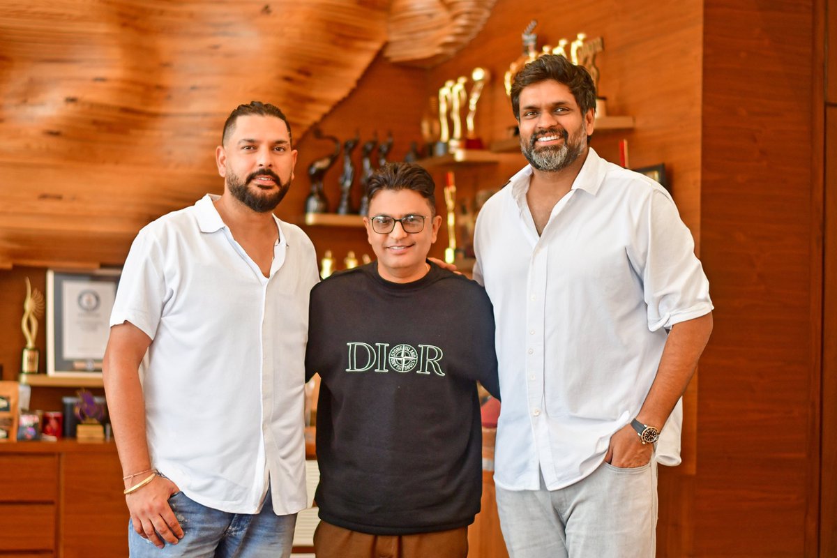 Thyview's tweet photo. #BhushanKumar and #RaviBhagchandka to produce a biopic on cricket legend #YuvrajSingh. 

A fitting tribute to one of the greatest all rounders in cricket history.
 F I G H T E R @YUVSTRONG12 💥💥💥 https://t.co/Dv1BliuQwl