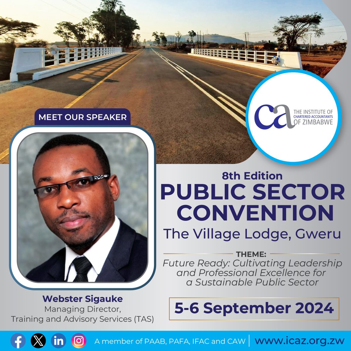 ICAZ_ZW's tweet photo. Meet Our Speaker for the Upcoming Public Sector Convention
Join us as we explore the future of public sector excellence, and discover how to cultivate leadership and professional excellence for a sustainable tomorrow.
Register Here: https://t.co/8kw8yDuQn1
#AlwaysIntegrity https://t.co/xNEira5XtC