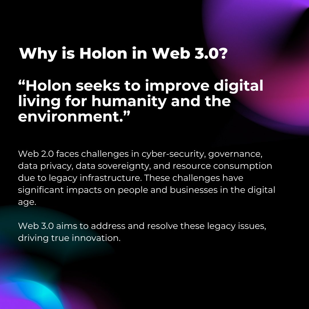 GlobalHolon's tweet image. Curious about why Holon is leading the charge in Web 3.0? Discover how we&apos;re tackling legacy challenges, advancing sustainable data innovation, and leveraging Web 3.0 to shape the future of technology.

Dive into our latest Q&amp;amp;A to learn more about our mission!