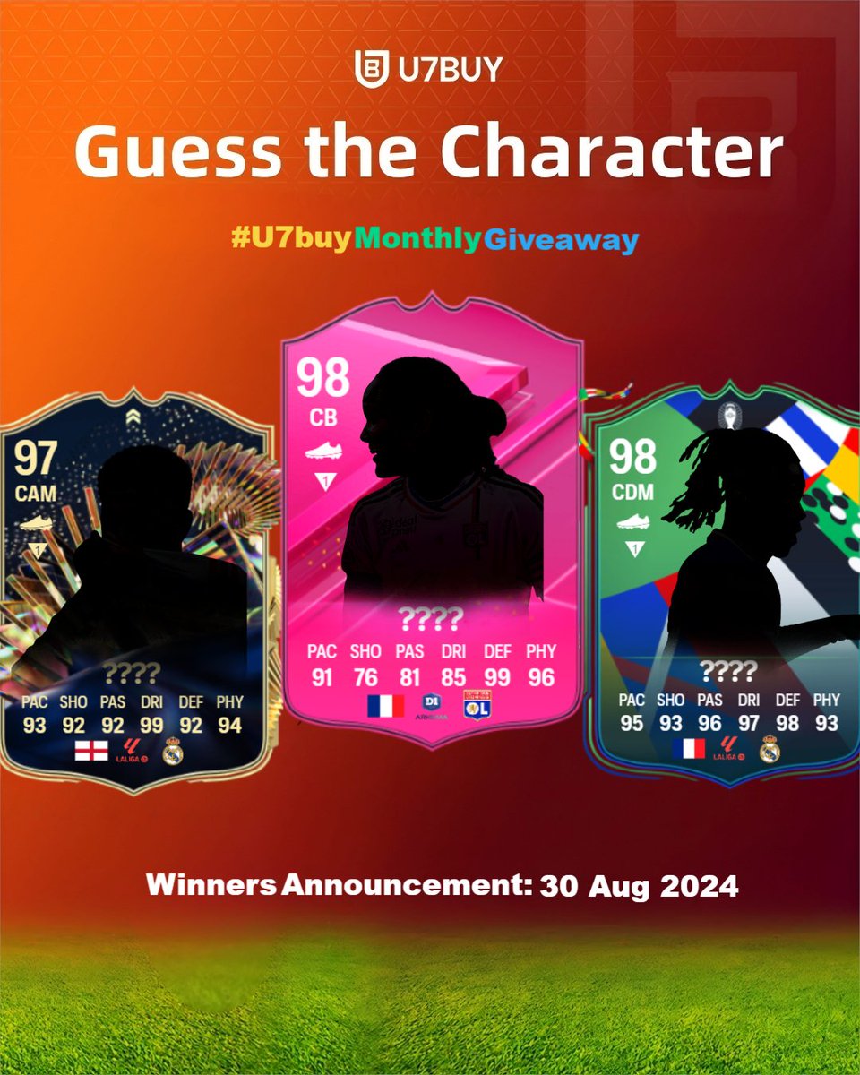 U7BUY Official (@u7buyonline) on Twitter photo 🚨U7buy Monthly Giveaway is ON🚨
🏁Theme of Augest: Guess the Characters❓
🏆: 10 winners, 200K #FC24 coins/each
Must:
✅RT&Like
✅Follow <a href="/u7buyonline/">U7BUY Official</a>
✅Leave your answers & Tag 1 friend in the comments 🚨U7buy Monthly Giveaway is ON🚨
🏁Theme of Augest: Guess the Characters❓
🏆: 10 winners, 200K #FC24 coins/each
Must:
✅RT&Like
✅Follow <a href="/u7buyonline/">U7BUY Official</a>
✅Leave your answers & Tag 1 friend in the comments