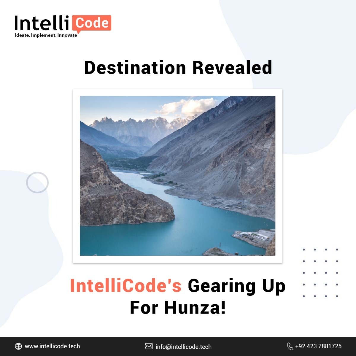 intellicode_l's tweet image. The wait is over!
We're thrilled to announce that our next company retreat will be in the stunning #hunzavalley. Stay tuned for updates.
#hunzavalleypakistan #annualtrip #trip2024 #adventuretime #traveldiaries #teamgoals #teambonding #IntelliCode #softwaredevelopmentcompany