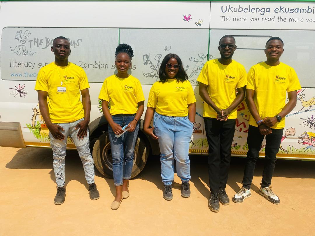 thebookbus's tweet photo. Our Book Bus Holiday Clubs engage children and empower #youthvolunteers! This July, 5 volunteers joined us, mentoring young readers while gaining valuable skills for their future. Volunteering with The Book Bus #Zambia is a powerful way to grow and make a difference. https://t.co/KfHYTgWYCk