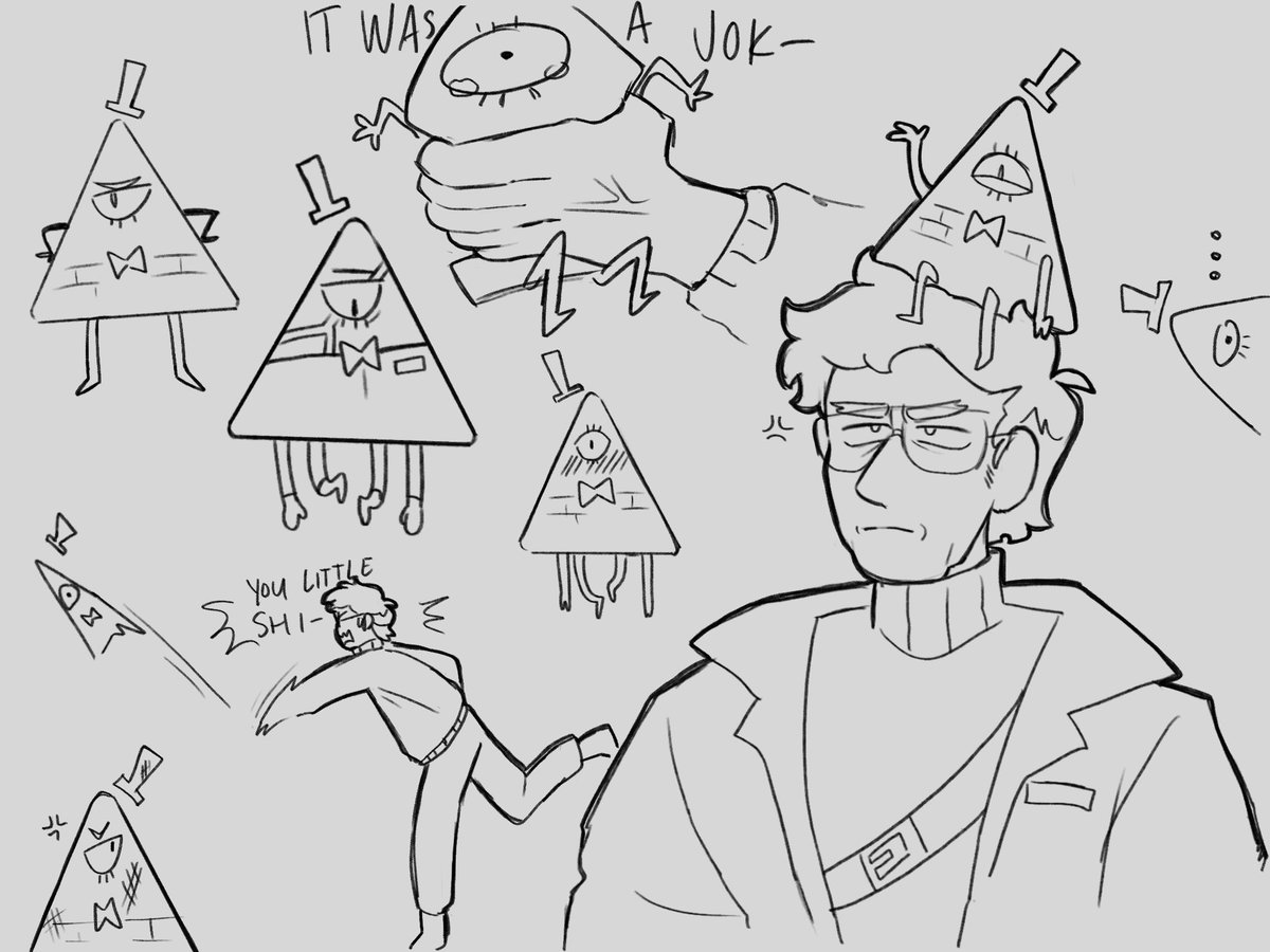 PloverSki's tweet photo. Just random sketches to satisfy my rediscovered gravity fall obsession lol

#gravityfallsart #gravityfalls #BillCipher https://t.co/HwL4FyEDRd